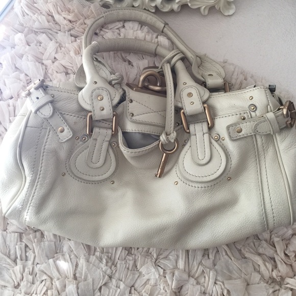 Chloe lamb skin soft lock beige bag - Picture 3 of 4